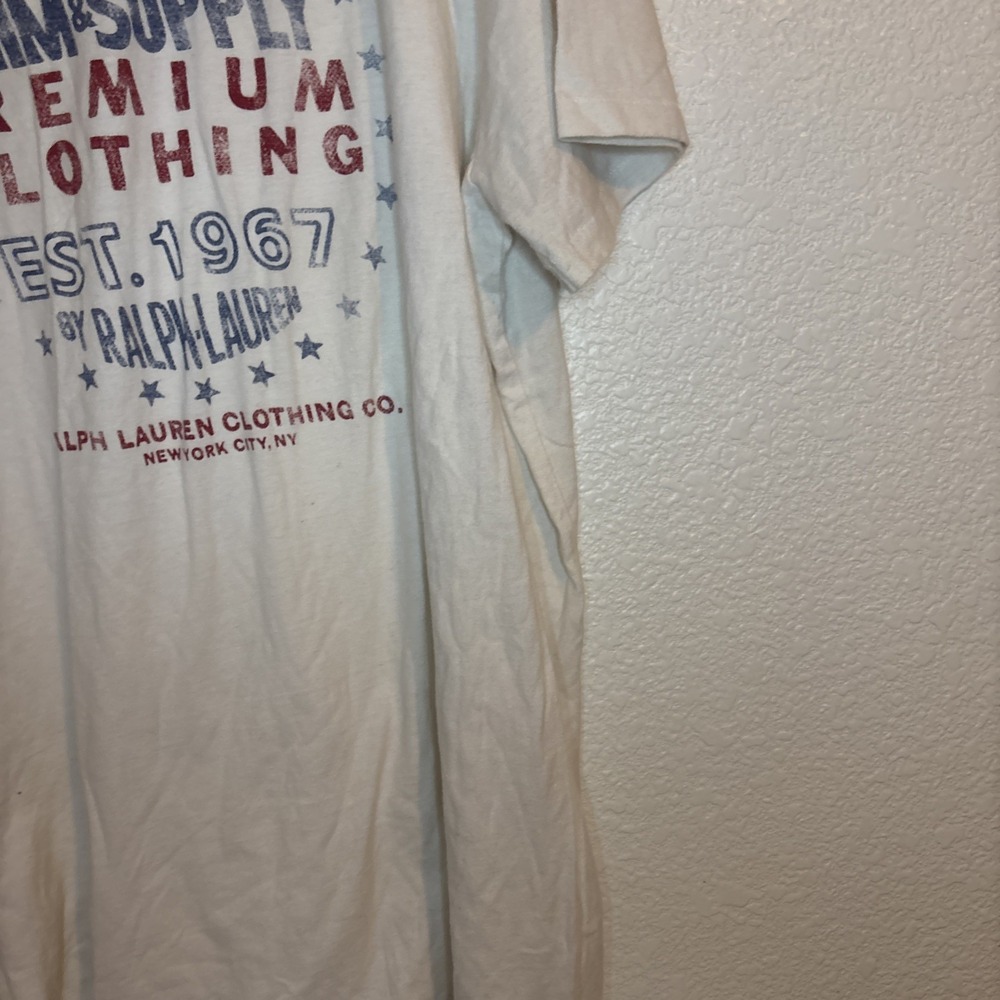 Ralph Lauren Men's T-Shirt Size L 100%‎ cotton White Graphic Print Crewneck - Picture 8 of 16